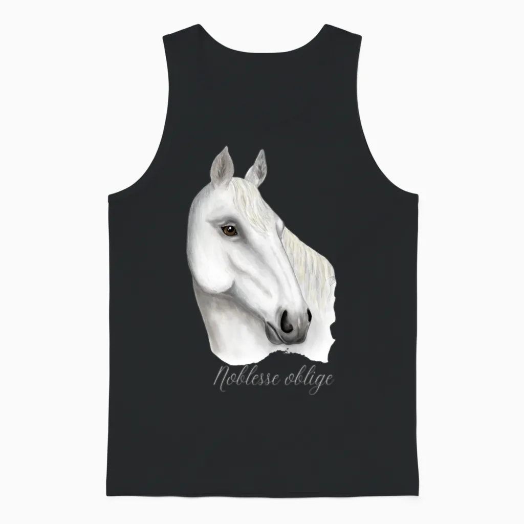 The White Horse Lovers Unisex Tank Top in Black