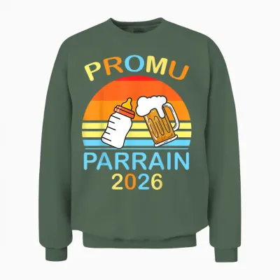 Promoted Godfather 2026 Bottle Pint Beer Gift Christening Unisex Sweatshirt - Military Green