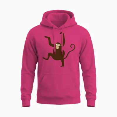 Funny Minimal Monkey Unisex Hoodie - Heliconia