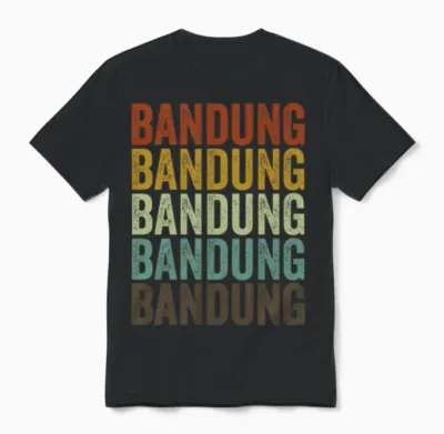 Bandung Indonesia Retro Vintage Unisex T-Shirt - Black