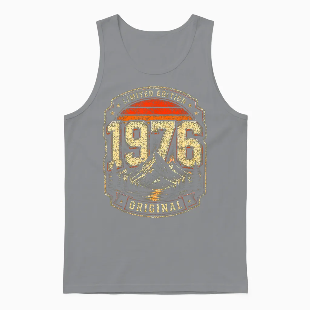 50. Geburtstag Mann Frau 50 Jahre 1976 Deko Geschenk Lustig Unisex Tank Top in Sport Grey