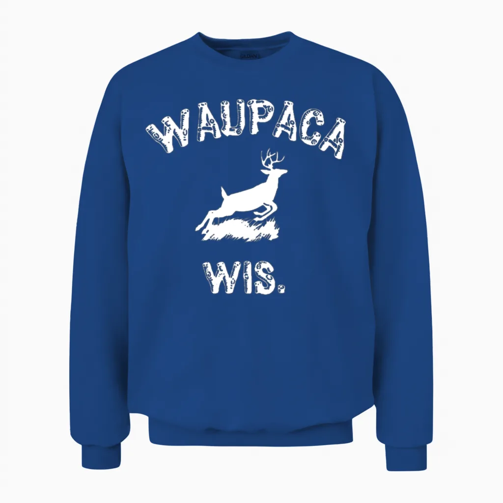 Waupaca Wis Unisex Sweatshirt in Royal