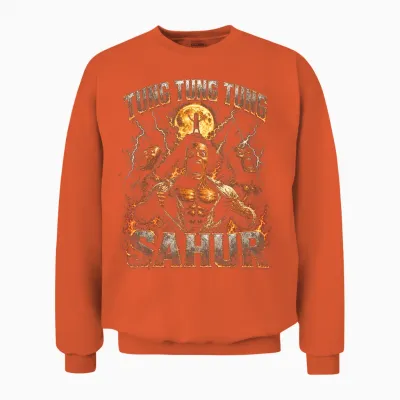 Tung Tung Sahur Funny Unisex Sweatshirt - Orange