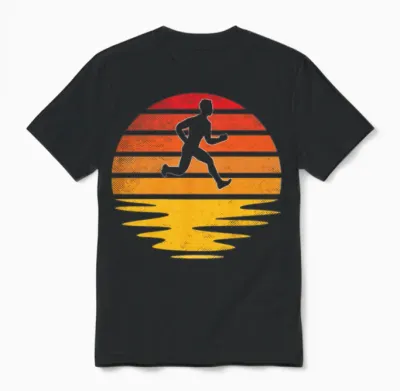 Jogging Retro Unisex T-Shirt - Black