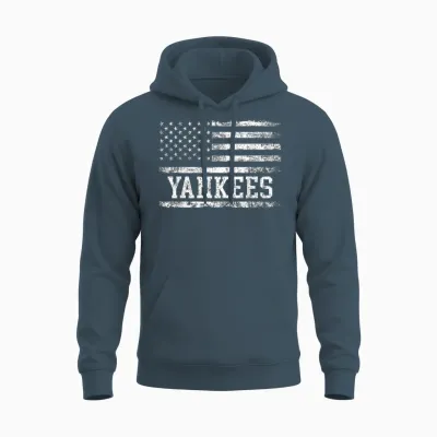 Vintage Retro Styles 90s Yankees Name Personalized Unisex Hoodie - Dark Heather