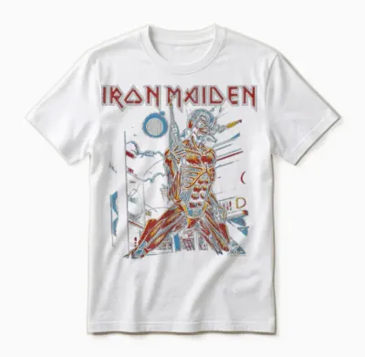 Iron Maiden - Vintage Cityscape Unisex T-Shirt - White
