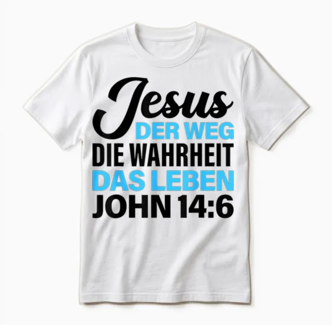 Bibel Vers Spruch Jesus Der Weg Die Wahrheit Das Leben Für C Unisex T-Shirt in White