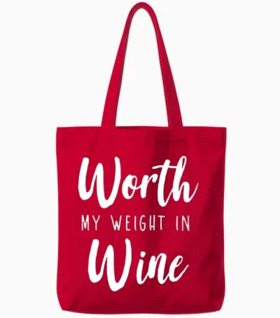 Worth My Weight in Wine 1 Tote Bags - Red