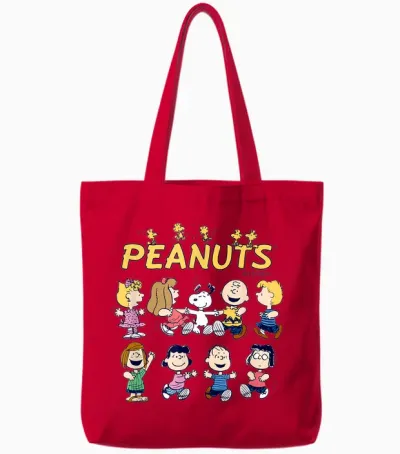 Peanuts - Friends Group Tote Bags - Red