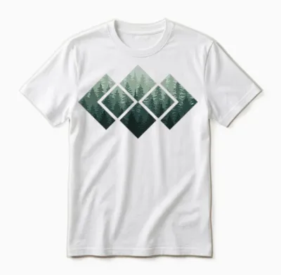 Nature Outdoor Trees Vintage Forest T-Shirt, Black Unisex T-Shirt - White