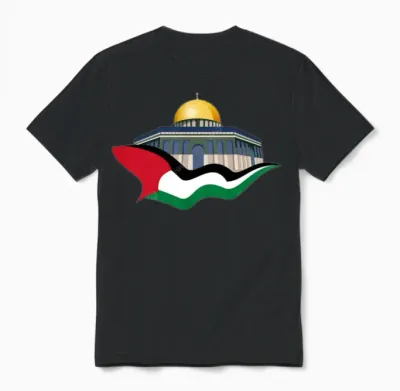 Dome of the Rock and Palestinian Unisex T-Shirt - Black