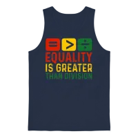 Equality Is Greater Than Division Unisex Tank Top - Navy – 1