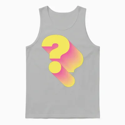 Retro Question Mark Punctuation Unisex Tank Top - Ash