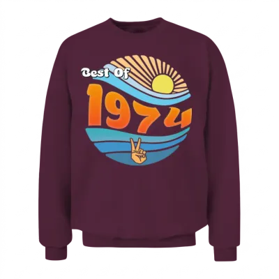 Timeless 1974 – Celebrating 51 Wonderful Years Unisex Sweatshirt - Maroon