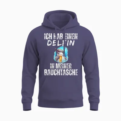 Lustige Bier Und Trinksprüche Malle Shop - Delfin in Meiner Bauchtasche - Party Sommer T-Shirt Schwarz S Unisex Hoodie - Heather Sport Dark Navy