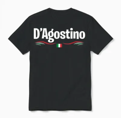 Italy Flag Birthname Italian D'agostino T-Shirt, Black Unisex T-Shirt - Black