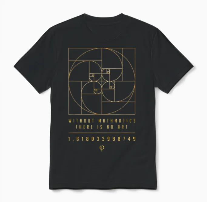 The Fibonacci Ratio the Golden Ratio (fibonacci Phi Numbers) T-Shirt, Black Unisex T-Shirt in Black