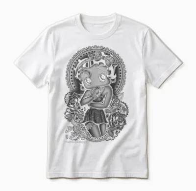 Betty Boop Fashion Roses Unisex T-Shirt - White