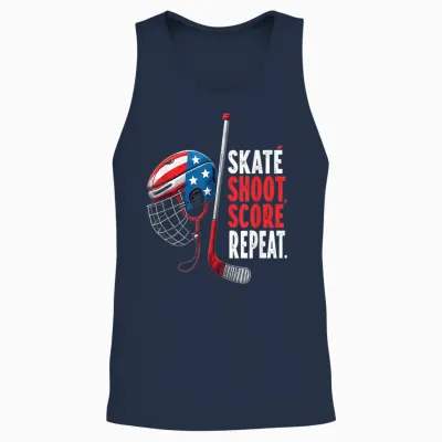 Youth Usa Ice Hockey Jersey Ice Boys Hockey Birthday Unisex Tank Top - Navy