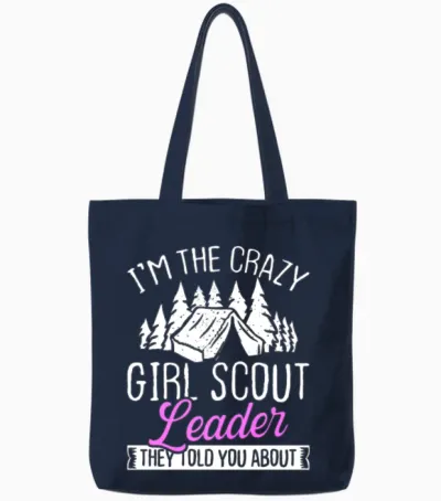 Scouting Crazy Girl Scout Leader Club Scouting Tote Bags - Navy