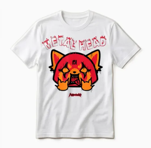 Aggretsuko Rage Metal Head Unisex T-Shirt in White