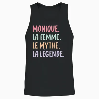 Woman Girlfriend Humour Personalized Gift Name Monique Unisex Tank Top - Black