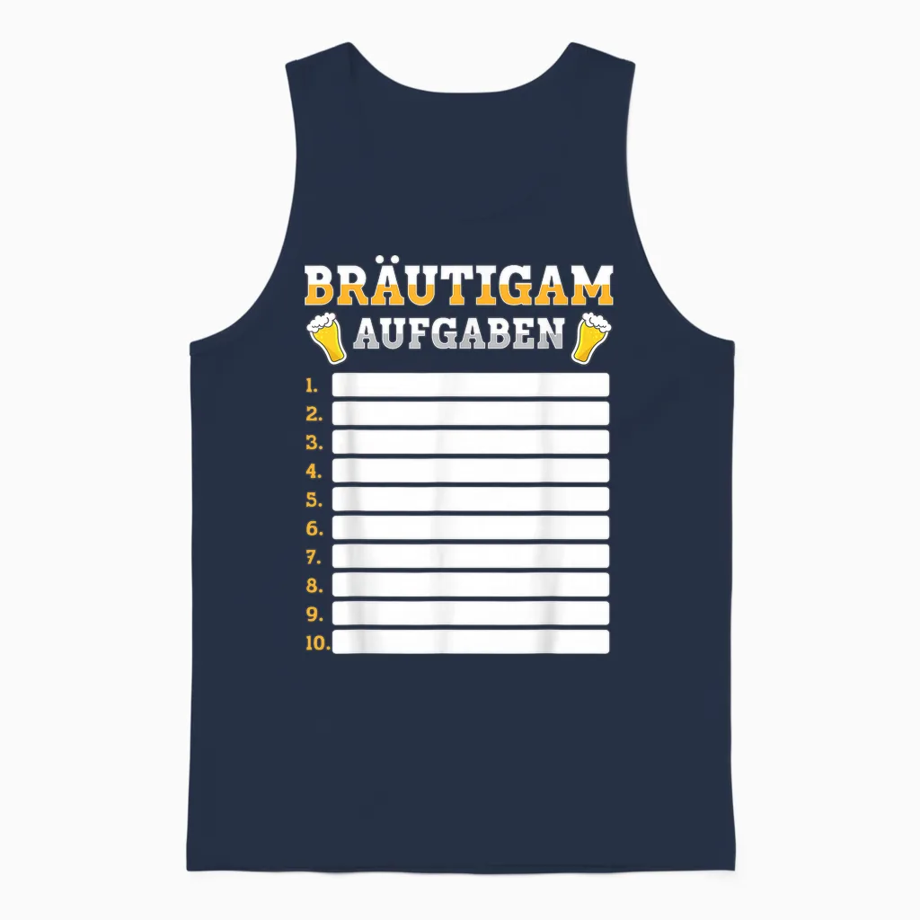 Bräutigam Jga Aufgaben Checkliste – Junggesellenabschied Diy Unisex Tank Top in Navy