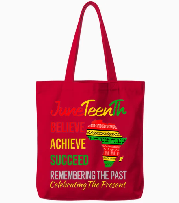 Juneteenth Is My Independence Day African 1865 Juneteenth Tote Bags in Red