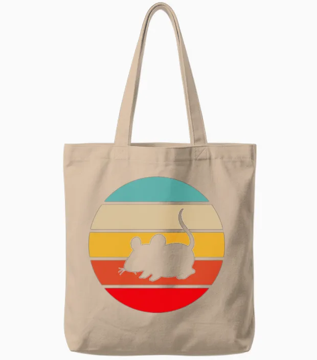 Mouse Retro Tote Bags in Natural