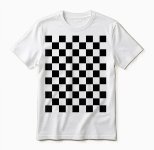 Motif Damier Noir Classique Unisex T-Shirt in White