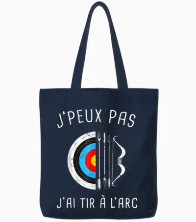Je Peux Pas J'ai Archery Archer Archer T-Shirt, Black, S Tote Bags - Navy