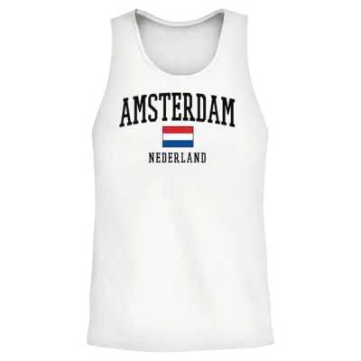 Amsterdam Netherlands Unisex Tank Top - White