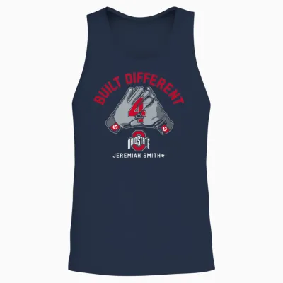 Jeremiah Smith - Built Different - Ohio State Football Unisex Tank Top - Navy