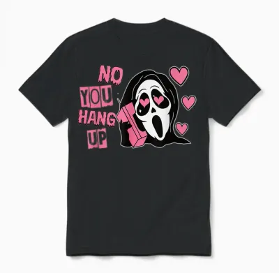 Funny No You Hang Up First Gho-St Calling Hello Halloween Unisex T-Shirt - Black