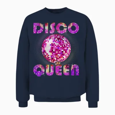 Art Disco Queen for Women and Girls Music Funk Dance Disco Unisex Sweatshirt - Navy