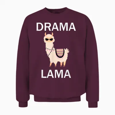Funny Drama Lama T-Shirt - Drama Lama Design - Unisex-Erwachsene - Schwarz - S Unisex Sweatshirt - Maroon