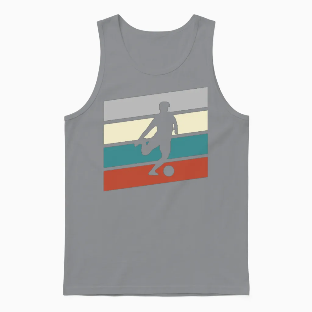 Soccer Retro Unisex Tank Top in Sport Grey