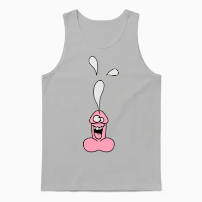 Funny Crazy Penis Unisex Tank Top - Ash