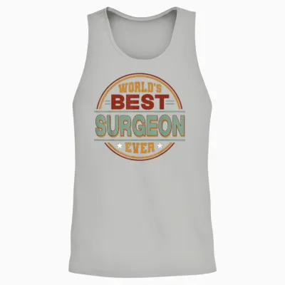 Retro Badge Worlds Best Surgeon Unisex Tank Top - Ash