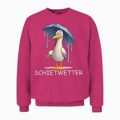 Schietwetter Spruch – Möwe Norden Küste Meer Strand Unisex Sweatshirt - Heliconia