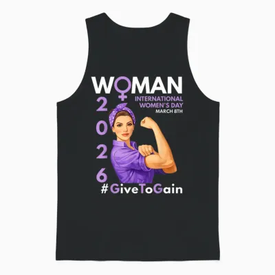International Women’s Day 2026 Give to Gain March 8 Women Unisex Tank Top - Black