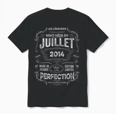 Les Légendes Sont Nées En Juillet 2014 12e Anniversaire Unisex T-Shirt - Black
