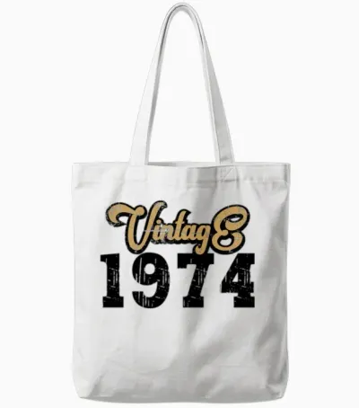 1974 Vintage Tote Bags - White