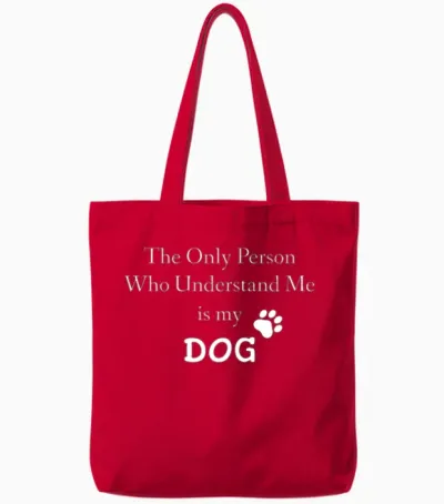 Dogs Tote Bags - Red