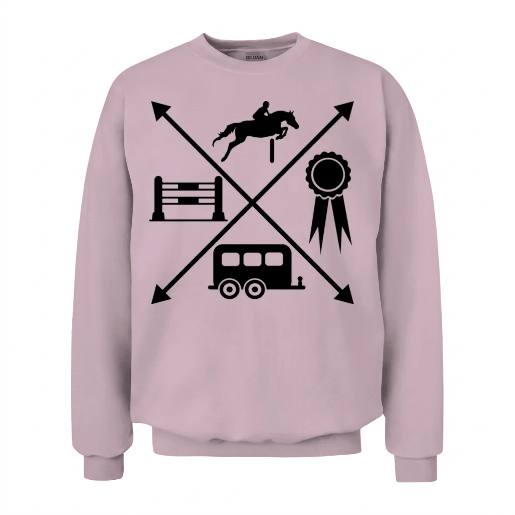Horse Jumping β Lovers Unisex Sweatshirt - Light Pink