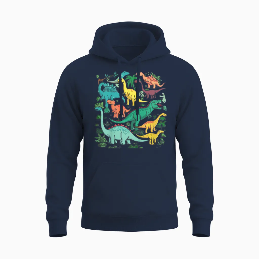 Kinder Dinosaurier Kinder Dino Unisex Hoodie in Navy