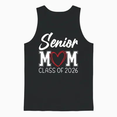 Senior Mom Class of 2026 Graduation Unisex Tank Top - Black