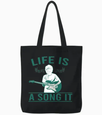 Life Is a Song It Tote Bags - Black