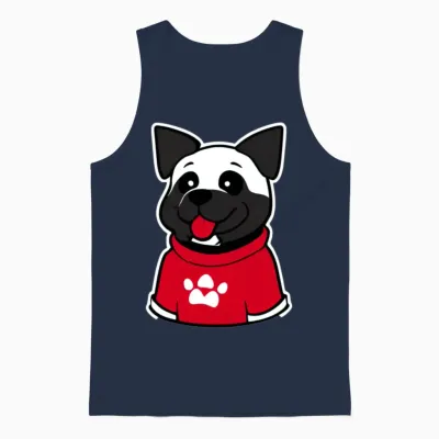 Cute Dog Unisex Tank Top - Navy