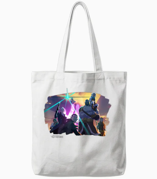 The Legend of Vox Machina β Character Pose T-Shirt, Black, S Tote Bags in White